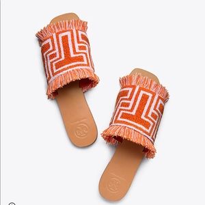Tory Burch T Terry Flat Slide Size 6